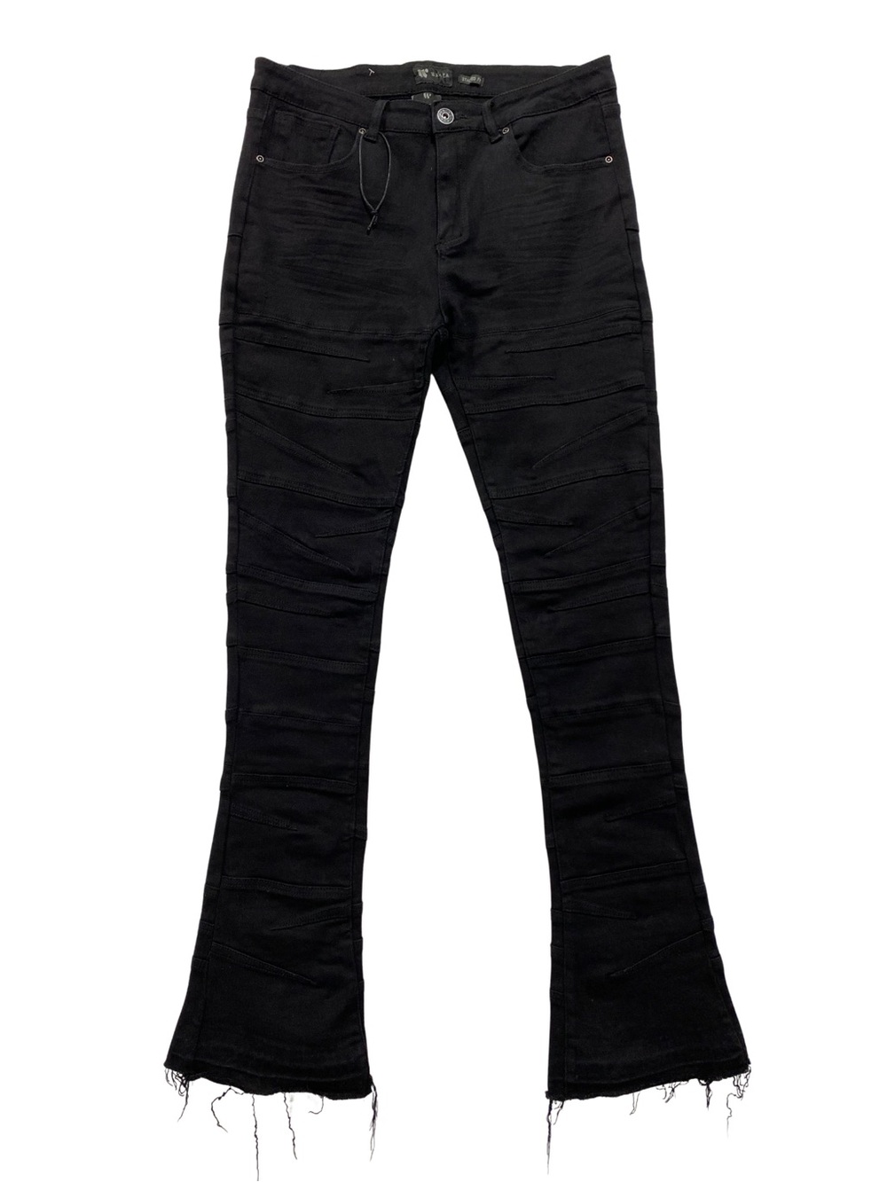 NWOT Waimea Men’s Black Stacked Fit Distressed Streetwear Jeans 34x36 Raw Hem